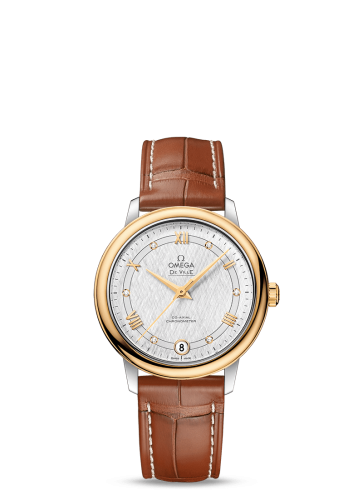 Omega De Ville Prestige Co-Axial 32.7 Stainless Steel / Yellow Gold / Vintage Silver Silk